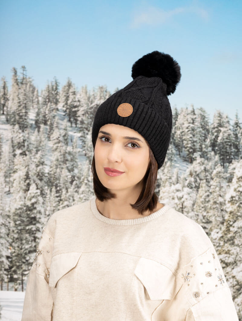 Bonnet tricoté molletonné